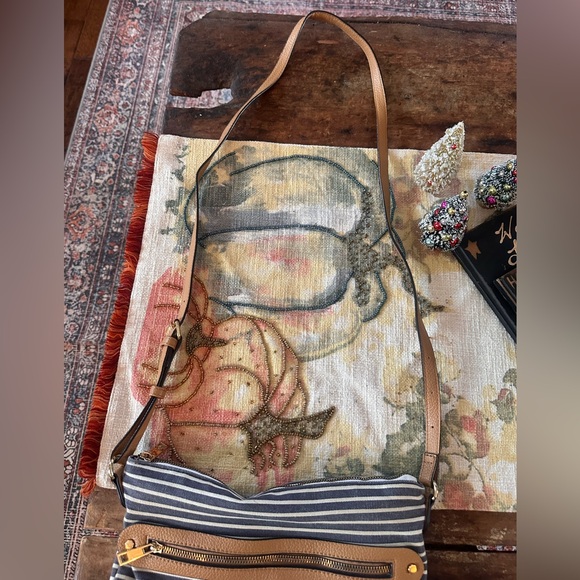A New Day Striped Blue and Tan Crossbody Bag - Picture 10 of 10